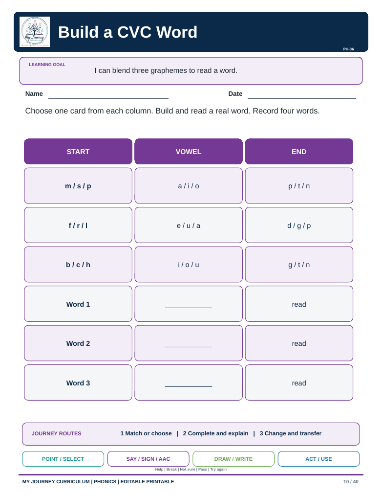 Preview of Build a CVC Word