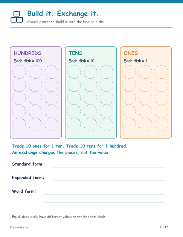 Preview of Exchange, Create, and Make Number Bonds