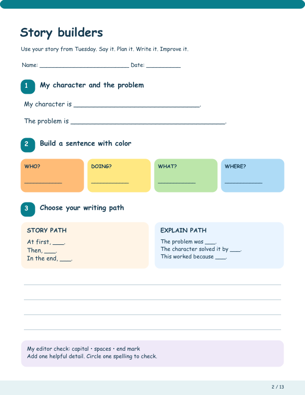 Preview of Reading and Story Workshop